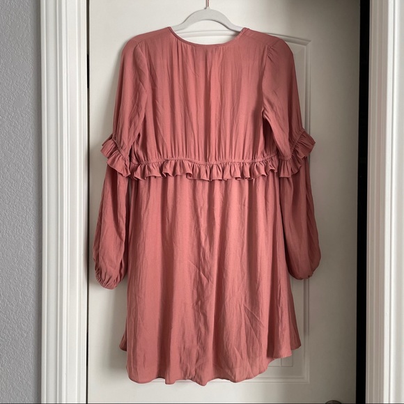 Forever 21 pink longsleeve ruffle dress - Picture 4 of 4